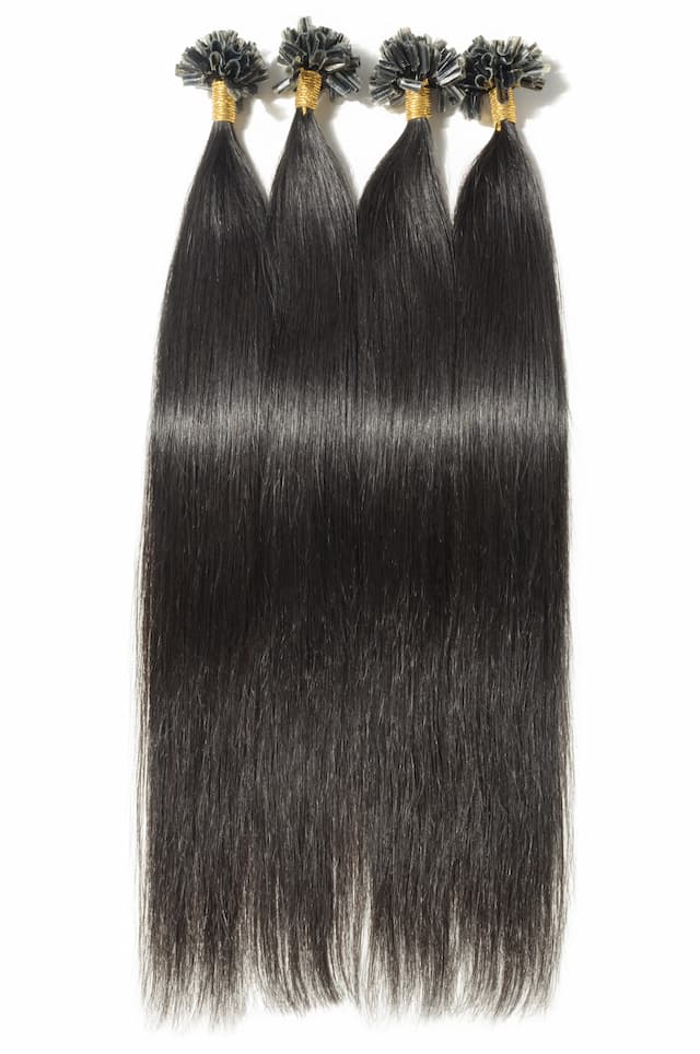 Black Straight Keratin Tip Hair