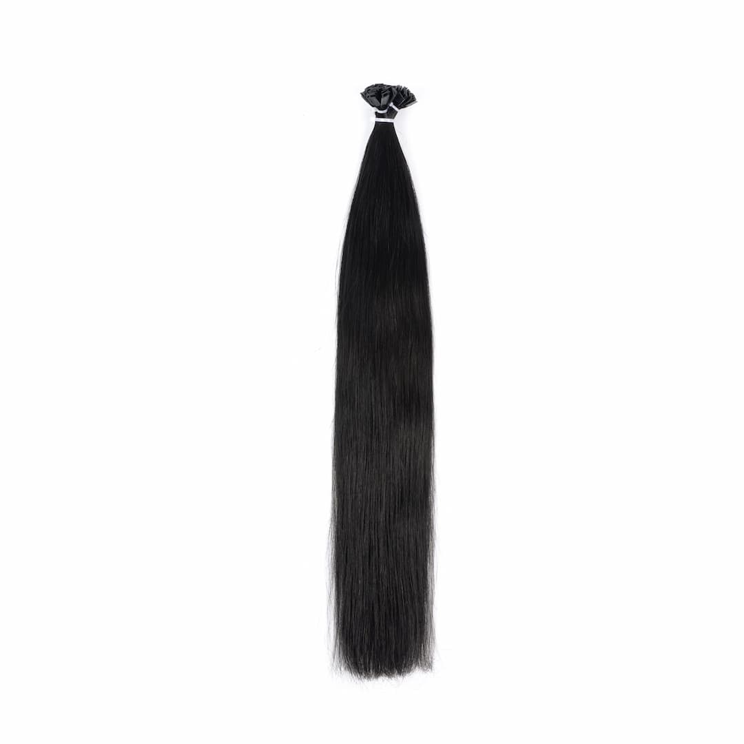 Black Straight Keratin Tip Hair