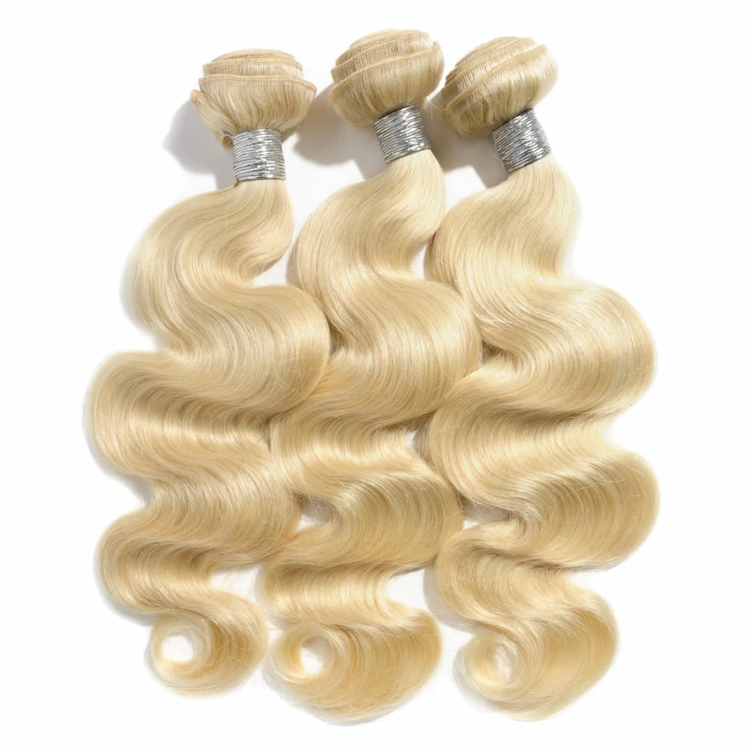 Blond Wavy Weft Hair